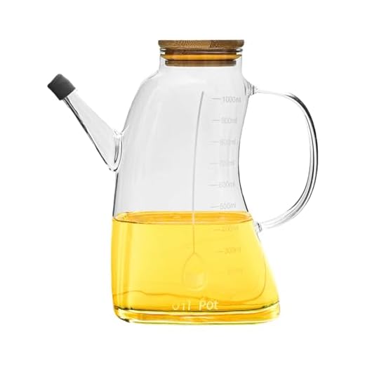 ARNUZ Botellas de aceite a prueba de fugas, botella de cristal transparente de 1 litro con medición de aceite, recipiente líquido para especias para aceite de oliva, aceite de girasol, vinagre, salsa