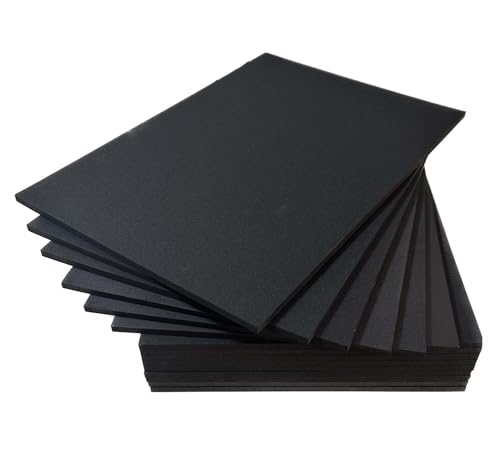 15PCS 5mm A4(210X297mm) Foam Board, Thick EVA Foam Sheets, High Density Polystyrene Foam Board for DIY Arts and Crafts Projects, Presentation Displays, Mounting Photos, Making Modeling Poster (Black)