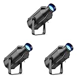 Fancybling LEKO Profile Stage Spotlights, 100W RGB COB Lights, Zoom Control & DMX512 Par Ellipsidal Lights, 7CH Manual Focus LED Spotlight for Show Stage Performance Event, 4 Pack