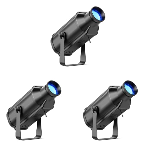 Fancybling LEKO Profile Stage Spotlights, 100W RGB COB Lights, Zoom Control & DMX512 Par Ellipsidal Lights, 7CH Manual Focus LED Spotlight for Show Stage Performance Event, 4 Pack