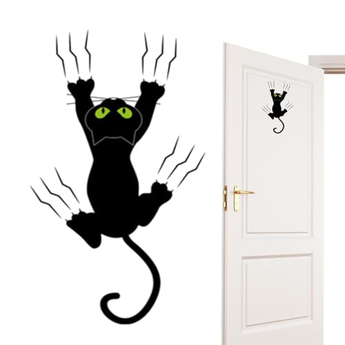 Pegatina de pared de gato | Pegatinas para ventana - Calcomanías para coche - Emblema de cola impermeable - Emblema de terminación para el hogar Como piso de madera, pared de cocina, techo del pasillo