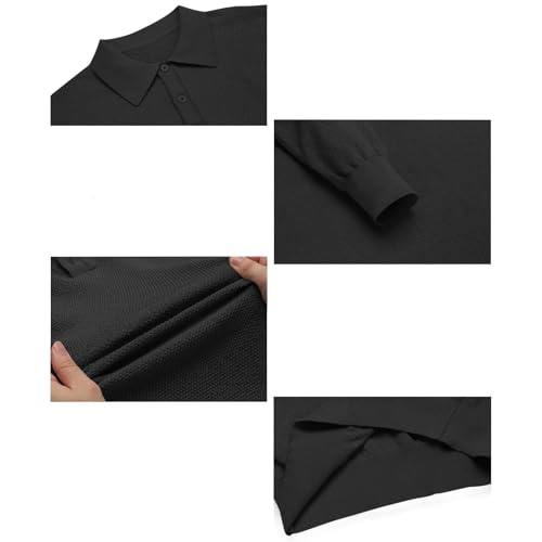 Mens Henley Shirts Long Sleeve Pullover Tops Casual 3 Button Tee Shirts Solid Color Soft Lightweight Basic T-Sirts3