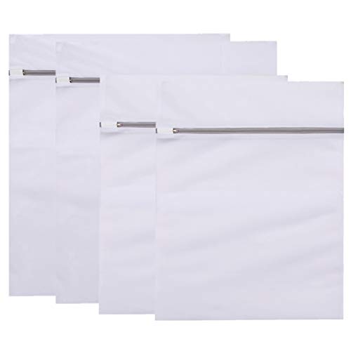 SYGY 4Pcs Mesh Laundry Bag with Premium Zipper for Washing Machine & Dryer, Travel Storage Organization Bag, Clothing Wash Bags for Lingerie, Bra, Blouse, Bed Sheet, Stocking (2L & 2XL)