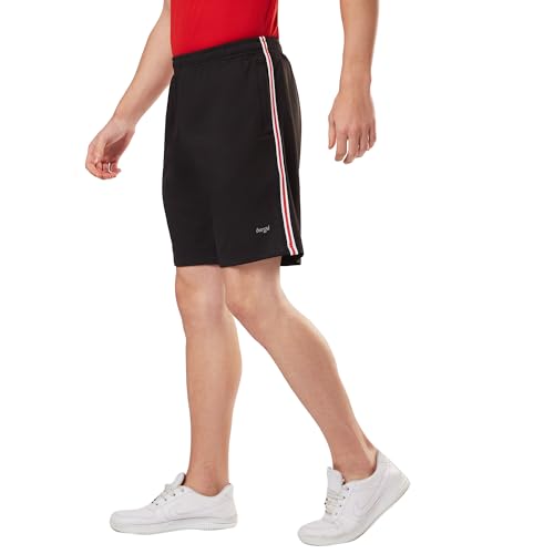Image of Berge' Men's Instadry Dryfit Polyester Lightweight Soft Fabric Long Shorts With Secure Zipper Pockets for Casual Sports, Running, Gym, Jogging | Half Pants