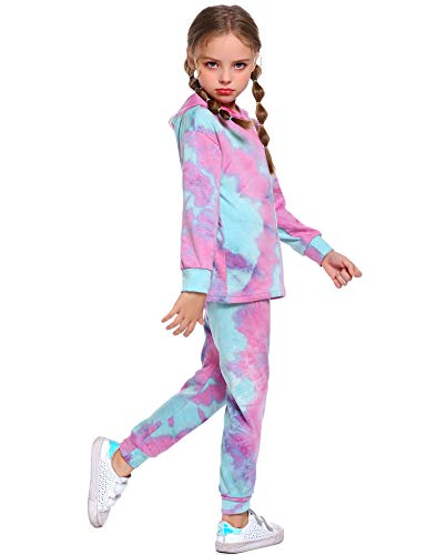 Image of Arshiner Girl's 2 Piece Rayon Print Pullover Kaftan Sweatpants Set