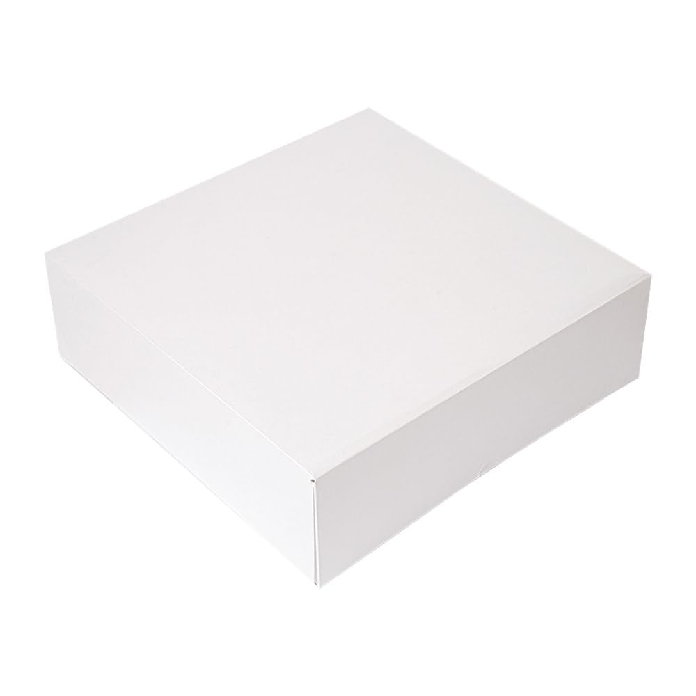 Garcia de PouPack of 50 Pastry Tins without Window, 250 g/m², 32 x 32 x 10 cm, White, Corrugated Nano Micro Cardboard
