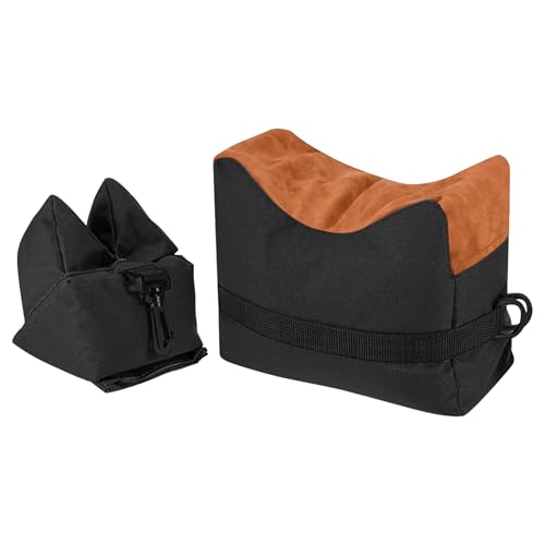 Shooting Rest Bags Front and Rear SandBag Stand Holders for Outdoor, Range, Shooting and Hunting Unfilled (Black)