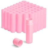 JuLand 50 Packs Empty Lip Balm Tubes 5.5ml - Refillable Round Lipstick Containers and BPA Free, Leak-Free Lip Balm Empty Containers for DIY, Pink