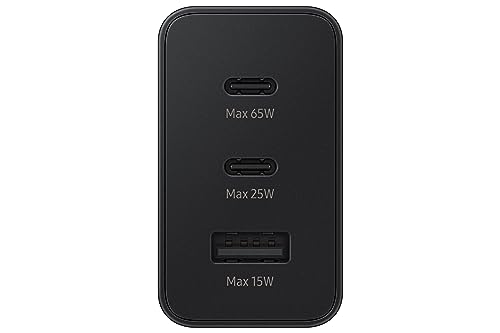 Samsung Galaxy Official 65W Trio Super Fast 2.0 Travel Adapter (without USB-C to C Data Cable), Black Samsung Galaxy Official 65W Trio Super Fast 2.0 Travel Adapter (without USB-C to C Data Cable), Black