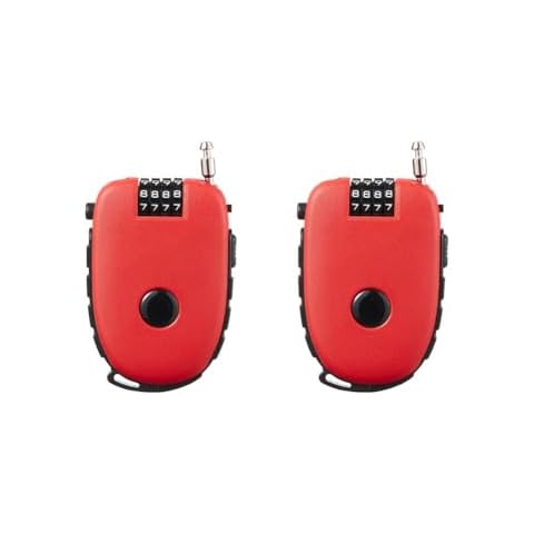 Dsadrwq 2 Pcs Portable Steel Wire Lock Wire Lock Cable Anti-Theft Telescopic Wire Lock Retractable Combination Security Lock for Bicycle，Trunk，Lockers（Red） Cover