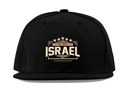 Casquette baseball Israël noire unie en coton respirant, chapeau snapback réglable unisexe