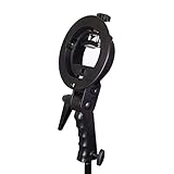 Fovitec - 1x Photography & Video Bowens S-Type Speedlight Bracket - [Universal Mounting][ABS Plastic][Ergonomic Knobs][Anti-Slip Mat]