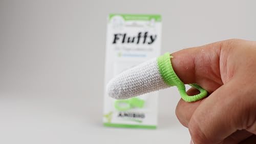 Anibio Fluffy (2 Stück) Fingerzahnbürste | Fingerling | Entfernt sanft und gründlich Zahnbelag | Silber-lonen Technologie | Zahnreinigung | Hunde Zähne |
