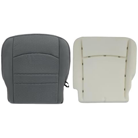 SecosAutoparts Driver Side Bottom & Foam Cushion Replacement Cloth Seat Cover Gray Compatible with Dodge Ram 1500 2500 3500 4500 5500 2013 2014 2015 2016 2017 2018 Cover