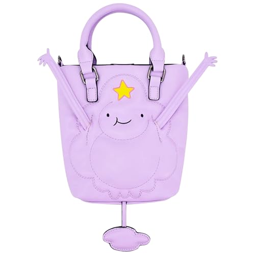Adventure Time Tote Bag, Lumpy Space Princess Mini Travel Handbag with Adjustable Crossbody Shoulder Strap, Purple
