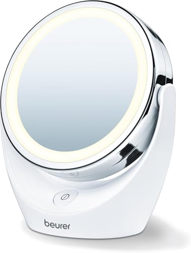 Beurer BS 49 Miroir de table, miroir de maquillage grossissant à deux côtés éclairé