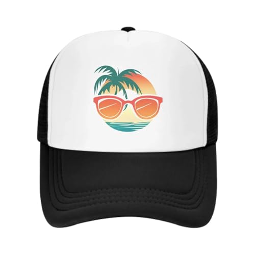 Chapeau de soleil style camionneur sea glass arbre pour été et pêche