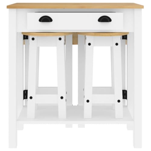 Mesa de bar de madera maciza de pino blanco de diseño rústico exclusivo Mangloder 4