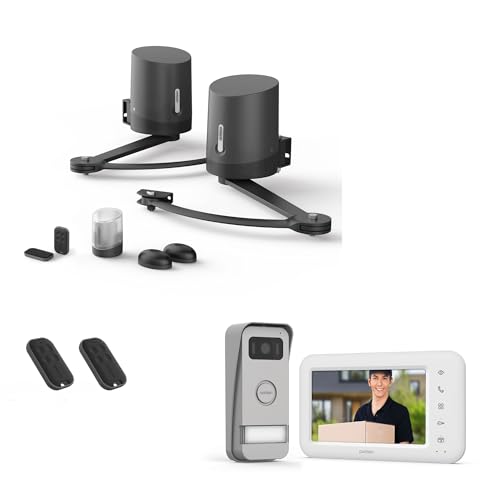 AVIDSEN Pack Connecté - Motorisation Portail Battant Orane Connect + Visiophone Elia Smart 2 - Inclus : 4 Télécommandes, Capteur de Position, Écran 7