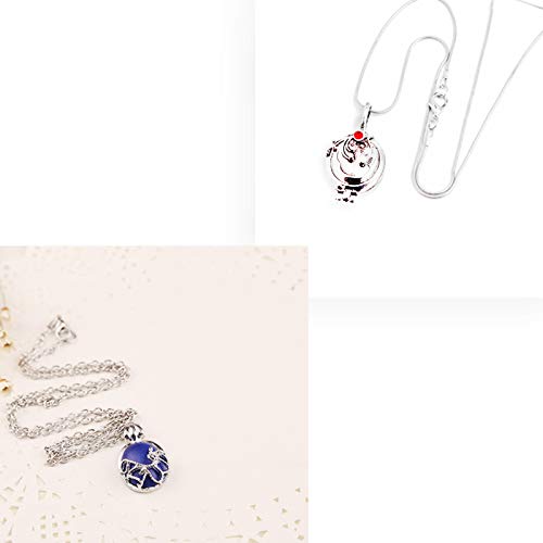 UoYu TFYU 2 Pcs The Vampire D.rs Elena Gilbert Opening Vervain Locket Pendant Necklace and Daywalking Katherine Necklace Pendant Charm Necklace-Royal Blue with Transparent Box4
