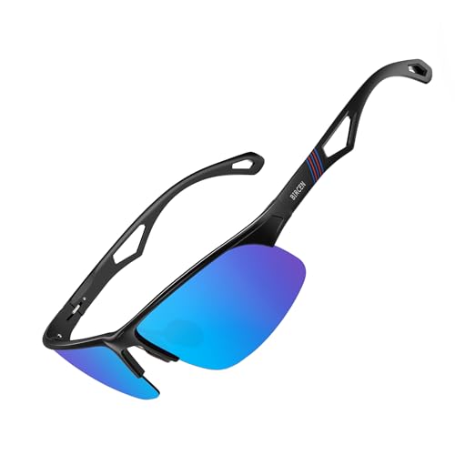 Image of BIRCEN Polarized Anti-Glare Sunglasses for Men: Lightweight Metal Wrap around Sun Glasses UV Protection for Driving Fishing