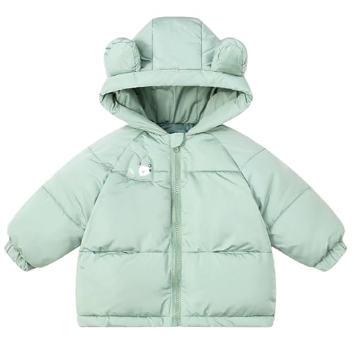Girls Winter Coats Puffer Padded Jacket Zip Up Light Outwear Cute Bear Ears Hooded Jackets Kids Clothes With Pockets