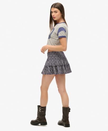 Superdry Para Mujer. W7210319A Minifalda De Punto Escalonada Marino (L), Casual, AlgodóN - 5