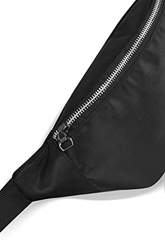 Image of Unisex Waist Pack Travel Handy Hiking Zip Pouch Elegant Style Document Money Phone Belt Sport Bag Bum Bag for Men and Women Nylon Adjustable Strap (Jet Black Metal Zip)