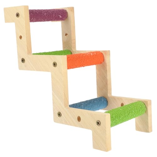 BESPORTBLE Parrot Ladder Toy Wooden Bird Ladder Cockatiel Perch Bendable Bridge for Hamster Bird Cage