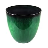 Gardener Select (EPR15-205 Large Egg Shaped Planter - Modern Indoor & Outdoor Decorative Flower Pot/Box (15 Inch, Green Flower)