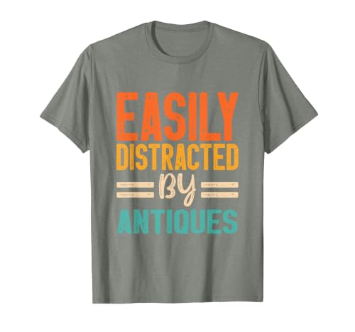 Easily Distracted By Antiques T-Shirt, Men, Olive Heather, Medium