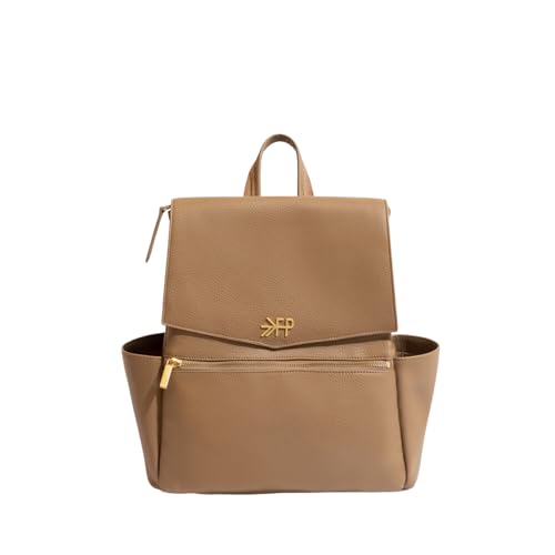 Image of Freshly Picked Mini Classic Diaper Bag Backpack, Wipeable/Vegan Leather (Toffee)