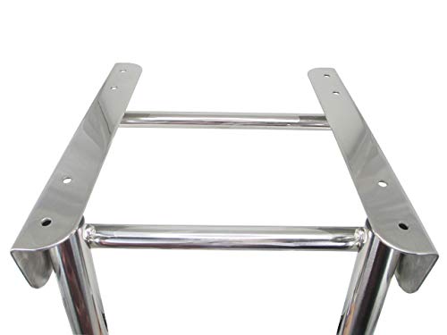 Pactrade Marine Boat Stainless Steel 3 Step Telescopic Ladder Over Platform #TOP3