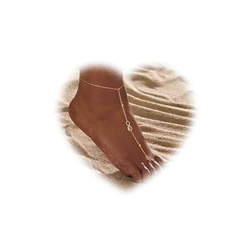 Crymystal 8-Personnalité Femmes Vêtements Personnalité Doigt Cheville Perles Pieds Nus Sandales Cheville Bracelet Anneau Chaînes de Pied Été Plage Pieds Cheville Chaîne Ornements Filles Cadeaux