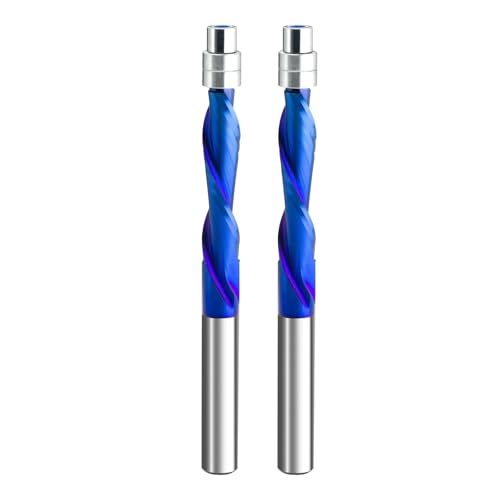 Fraise hélicoïdale carbure 6.35 mm à revêtement nano bleu pour des coupes nettes sans éclats