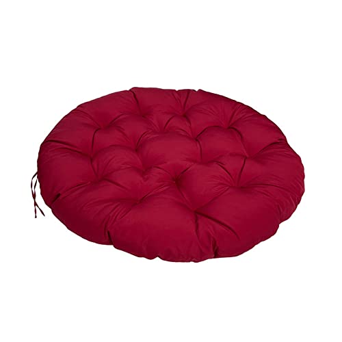 Treer Papasan Chair Cushion Outdoor Round Hanging Egg Swing Not Removable Cover/Indoor Outdoor Courtyard Garden/Soft Thicken Seat Pad, without Chair (70x70cm,Burgundy) โ image 1