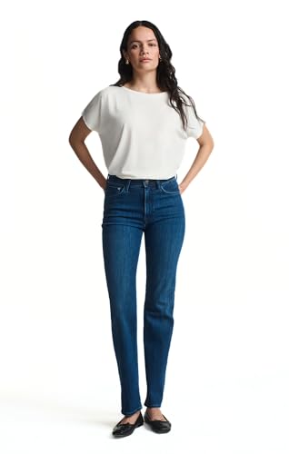 Mavi Women's Kendra High Rise Straight Boyfriend Jeans - Stretch Denim Jeans - Comfortable Jeans for Women, Machine Washable