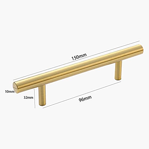 WIFUN 6 Pcs Gold Cabinet Handles, 6-Inch Stainless Steel Furniturehandles Drawer Pulls T Bar Cupboard for Kitchen