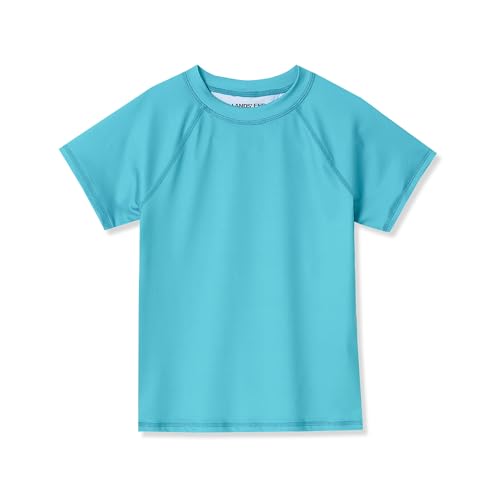 Image of Lands' End Girls Slim Short Sleeve Crew Neck UPF 50 Swim Rash Guard