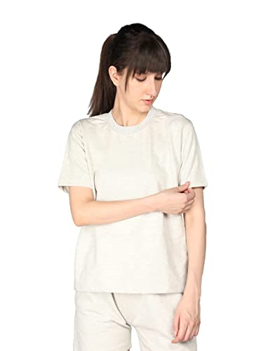 Image of CHKOKKO Women's Terry Cotton Loose Fit Half Sleeve Casual Style T-Shirt