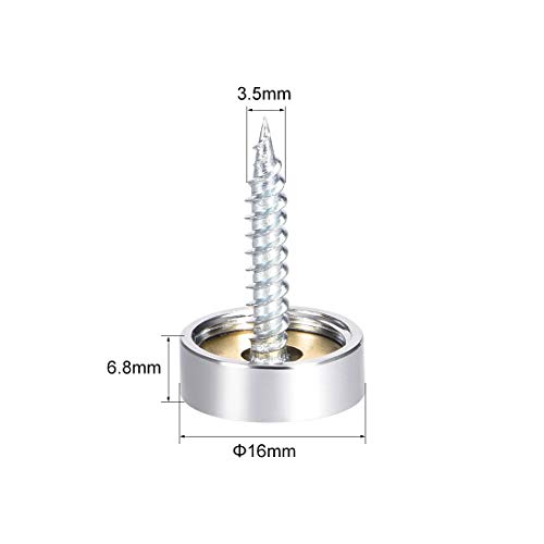 Uxcell Mirror Screws Decorative Cap Cover Nails Polished Stainless Steel 16Mm 8Pcs #TOP1