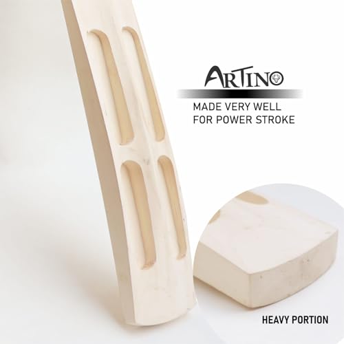 Image of Artino Wooden Cricket Bat for Tennis Ball - Full Size 900g Lightweight Bat with Strong Handle for Outdoor & Gully Cricket