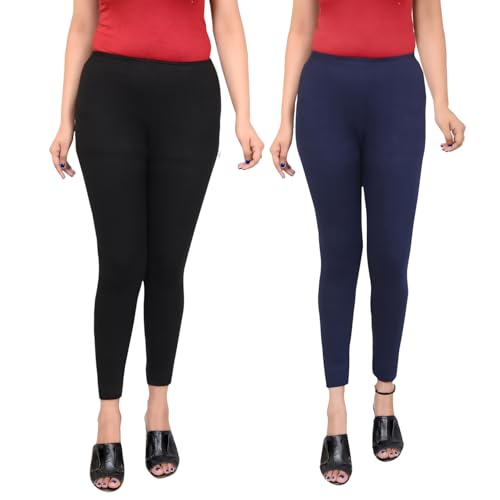 Image of Women Ankle Length Leggings Combo Pack Stretchable Comfortable Slim Fit High Waist Leggings for Women Ankle Length Soft Fabric