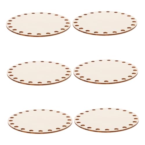 HANABASS Sturdy Wooden Craft Base 6pcs Wooden Knitting Base for DIY Baskets Handbag Shaping