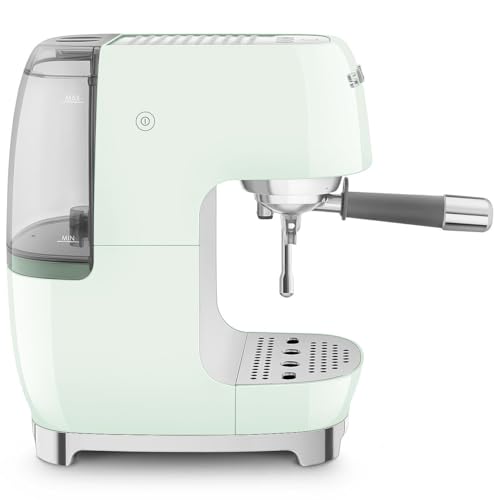 Image of Smeg Cold Brew Coffee Machine, Original Italian Brand, Patented Smeg Pastel Green Color, Live the Barista Exeprience, Professional Steam Wand for Creamy Milk Drink, Pressure Monitor, ECF03PGEU