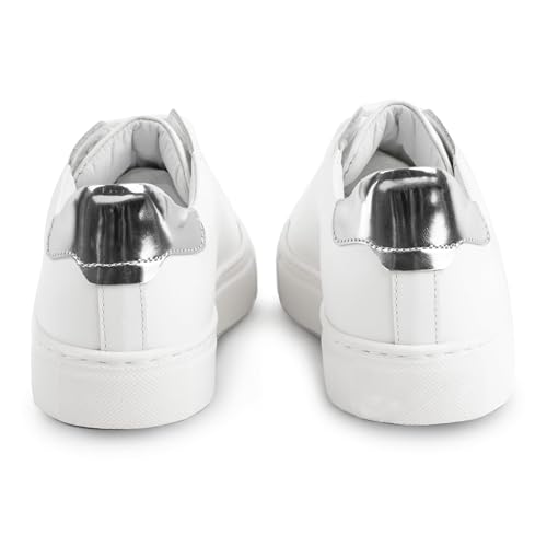 Image of Sneakers | 100% Made in Italy White Sneakers - Real Italian Leather Tennis Shoes - Casual Dress for Walking, Work and Daily Wear - Comfortable, Lightweight, Everyday Fashion Footwear