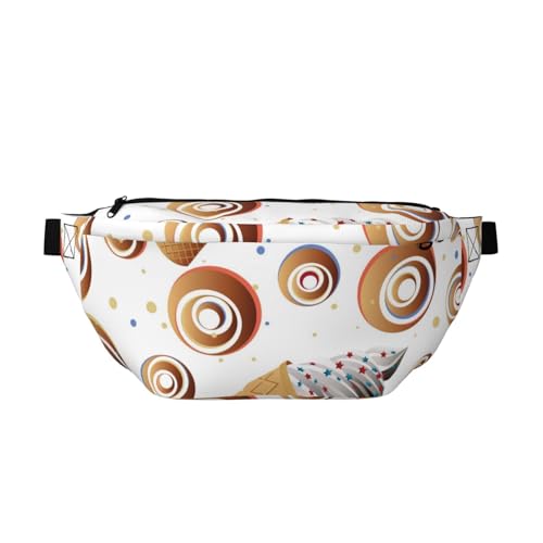 Riñonera cruzada con estampado de helados de estrellas para correr, ciclismo al aire libre, multicolor, Talla única, Mochila de senderismo