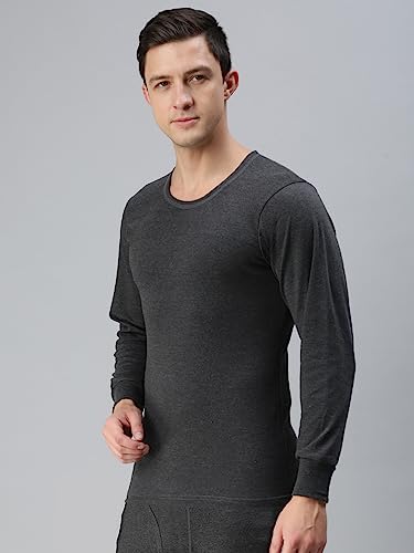 Image of Macroman M-Series Hotmax Full Sleeves U-Neck Thermal Upper for Men with Special Interlock Knit in Cotton Poly Fabric, Advanced Heat Retention & Moisture Control
