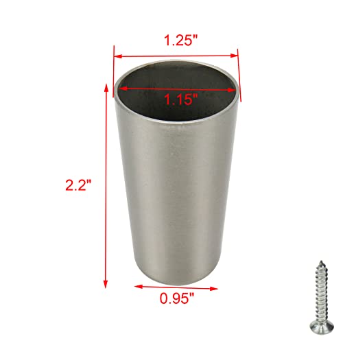 Geesatis 4 Pcs Table Foot Cover Cap Nickel Brushed Fits 1 Inch Round Furniture Leg Cover Floor Protector Table Chair Sofa Feet Cover, Zinc Alloy #TOP1