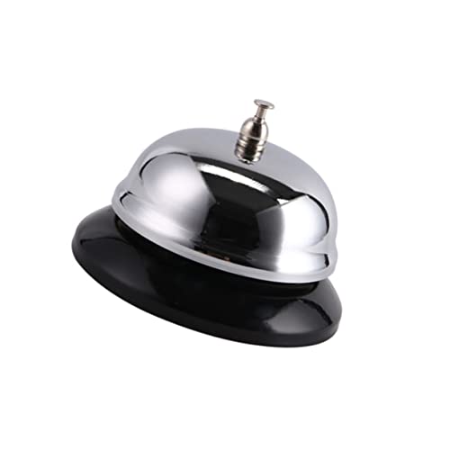 HOODANCOS Campanello per Reception Ristorante in Acciaio Inossidabile Campanello di Servizio Classico per Reception da Tavolo Nero Argento